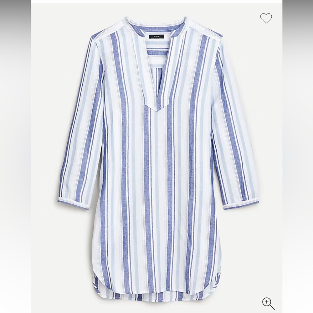 J. Crew Blue and White Striped Midi Dress